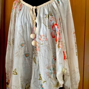 Anthropologie floral peasant top